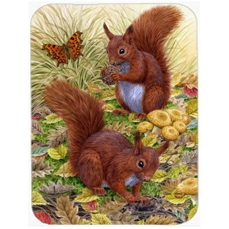 Carolines Treasures ASA2133LCB Red Squirrels Glass Cutting Board; Large